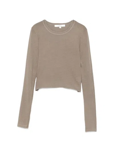 Slvrlake Long-sleeve Cropped T-shirt In Brown