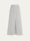 Slvrlake Low-rise Denim Maxi Skirt In Dove Gray
