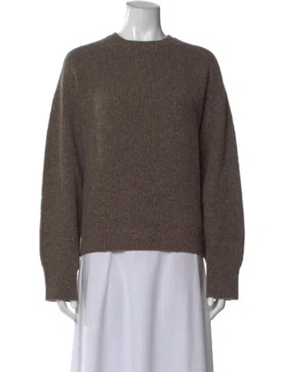 Pre-owned Slvrlake Merino Wool Crew Neck Sweater In Brown