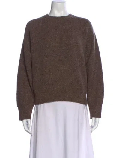 Pre-owned Slvrlake Merino Wool Crew Neck Sweater In Brown