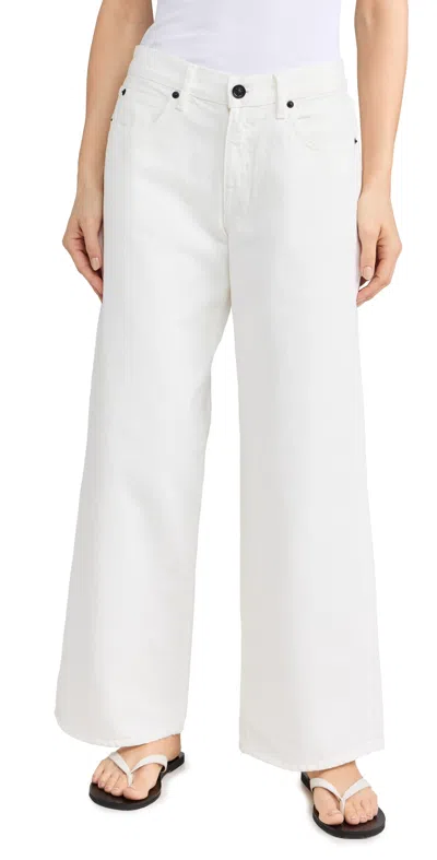 Slvrlake Grace High Waist Organic Cotton Denim Wide Leg Jeans In Ecru
