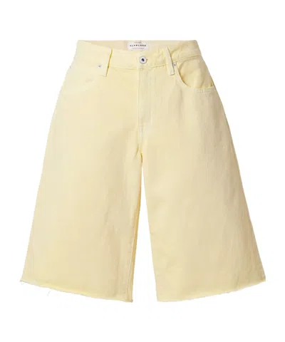 Slvrlake Mica Frayed Denim Shorts In Yellow