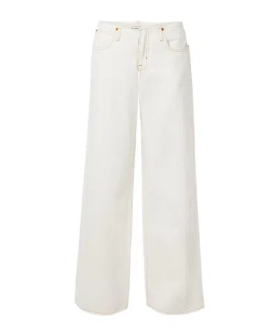 Slvrlake Mica Frayed Low-rise Wide-leg Jeans In White