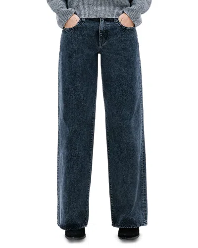 Slvrlake Mica Low Rise Relaxed Wide Jeans In No Mans Land In Blue