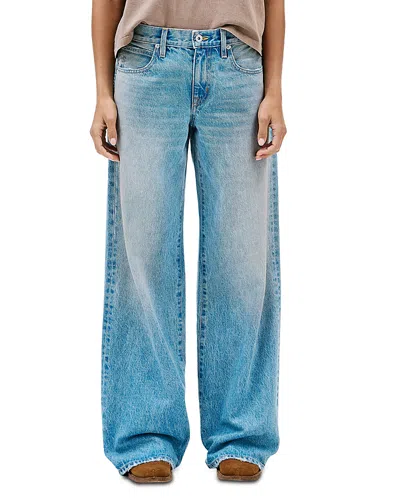 Slvrlake Mica Low Rise Wide Leg Jeans In Roll The Dice In Blue