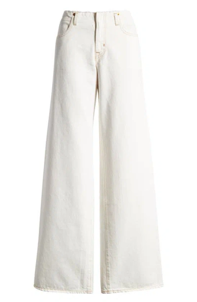 Slvrlake Mica No Waistband Wide Leg Jeans In Natural White