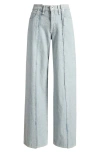 Slvrlake Mica Paneled High Waist Wide Leg Jeans In Ice Reverse