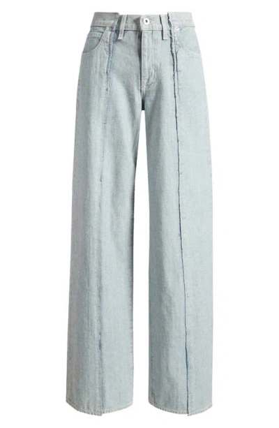 Slvrlake Mica Paneled High Waist Wide Leg Jeans In Ice Reverse