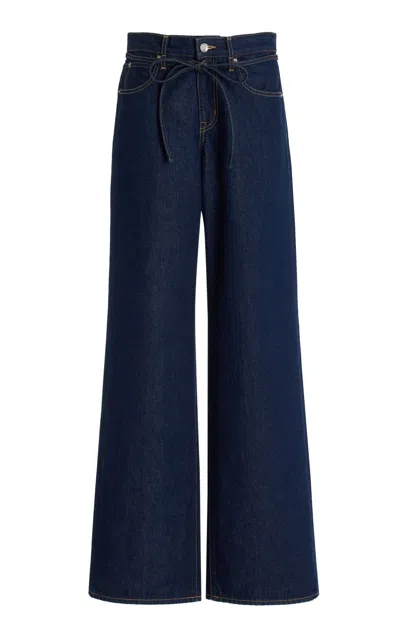 Slvrlake Mica Rigid Low-rise Wide-leg Jeans In Dark Wash