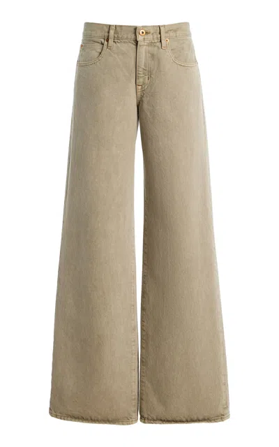 Slvrlake Mica Rigid Low-rise Wide-leg Jeans In Gray