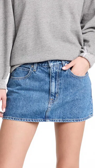 Slvrlake Micro Denim Mini Skirt In Sweet Memory In Blue
