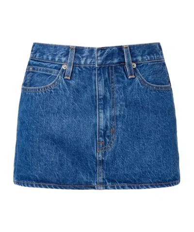 Slvrlake Micro Denim Miniskirt In Blue
