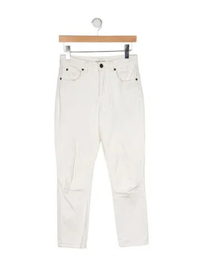 Pre-owned Slvrlake Mid-rise Skinny Leg Jeans In White