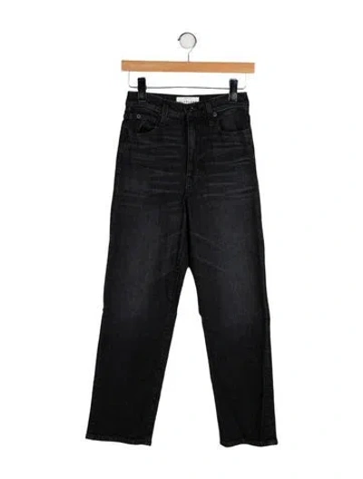 Pre-owned Slvrlake Mid-rise Straight Leg Jeans In Black