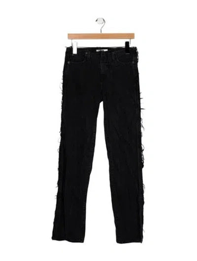 Pre-owned Slvrlake Mid-rise Straight Leg Jeans In Black