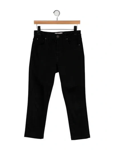Pre-owned Slvrlake Mid-rise Straight Leg Jeans In Black