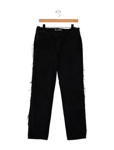 Pre-owned Slvrlake Mid-rise Straight Leg Jeans In Black