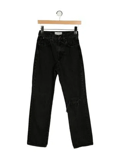 Pre-owned Slvrlake Mid-rise Straight Leg Jeans In Black