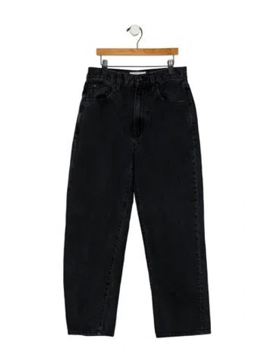 Pre-owned Slvrlake Mid-rise Straight Leg Jeans In Black