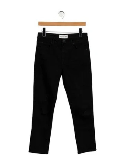 Pre-owned Slvrlake Mid-rise Straight Leg Jeans In Black