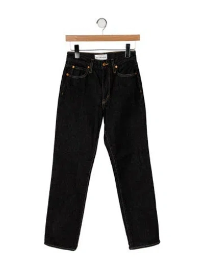 Pre-owned Slvrlake Mid-rise Straight Leg Jeans In Black