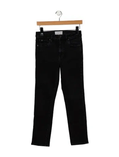 Pre-owned Slvrlake Mid-rise Straight Leg Jeans In Black
