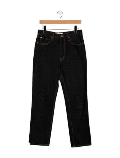 Pre-owned Slvrlake Mid-rise Straight Leg Jeans In Black