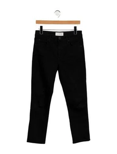 Pre-owned Slvrlake Mid-rise Straight Leg Jeans In Black