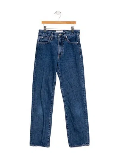 Pre-owned Slvrlake Mid-rise Straight Leg Jeans In Blue