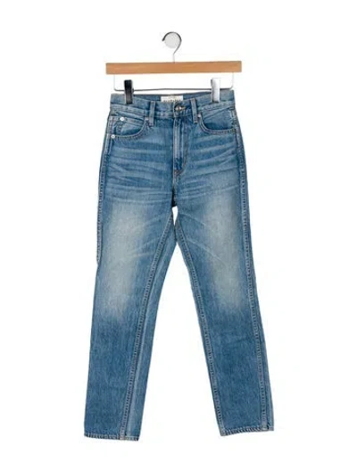 Pre-owned Slvrlake Mid-rise Straight Leg Jeans In Blue