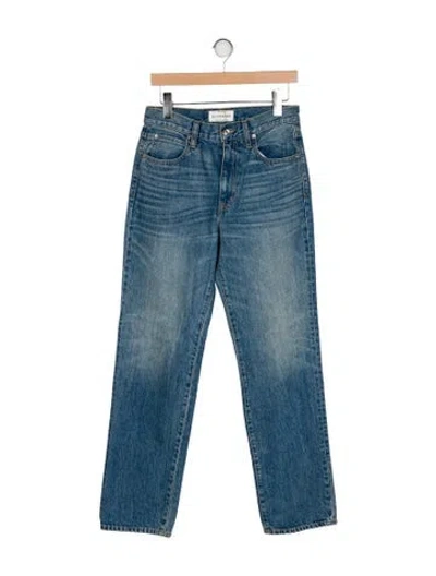 Pre-owned Slvrlake Mid-rise Straight Leg Jeans In Blue