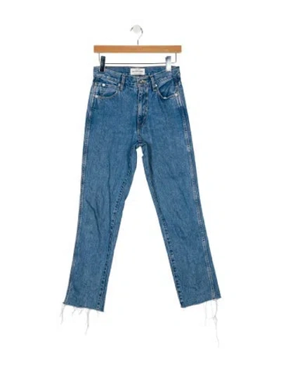 Pre-owned Slvrlake Mid-rise Straight Leg Jeans In Blue