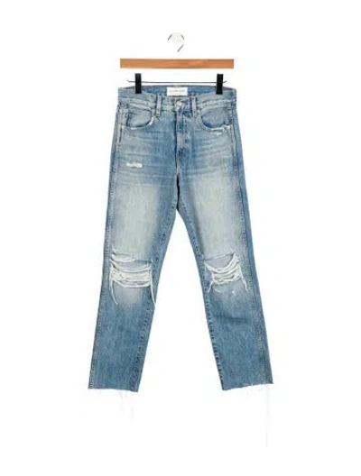 Pre-owned Slvrlake Mid-rise Straight Leg Jeans In Blue