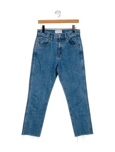 Pre-owned Slvrlake Mid-rise Straight Leg Jeans In Blue