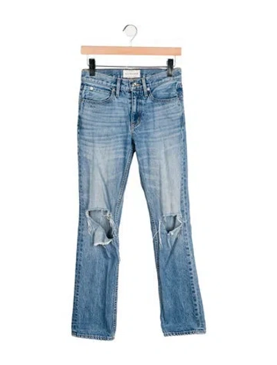 Pre-owned Slvrlake Mid-rise Straight Leg Jeans In Blue