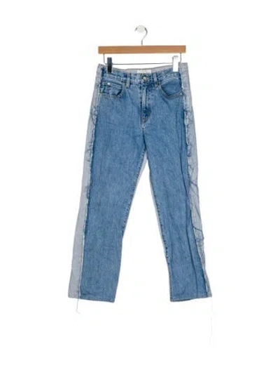 Pre-owned Slvrlake Mid-rise Straight Leg Jeans In Blue