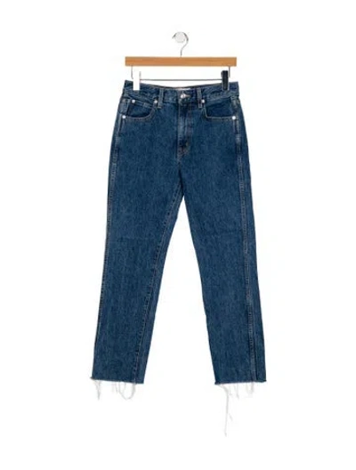Pre-owned Slvrlake Mid-rise Straight Leg Jeans In Blue