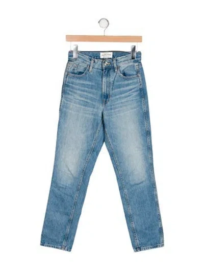 Pre-owned Slvrlake Mid-rise Straight Leg Jeans In Blue