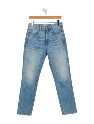 Pre-owned Slvrlake Mid-rise Straight Leg Jeans In Blue