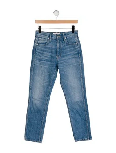 Pre-owned Slvrlake Mid-rise Straight Leg Jeans In Blue