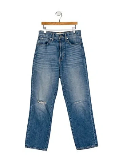 Pre-owned Slvrlake Mid-rise Straight Leg Jeans In Blue