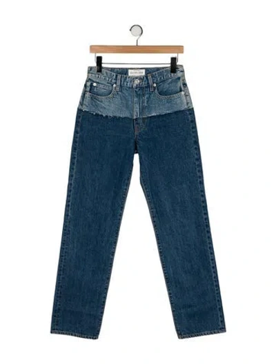 Pre-owned Slvrlake Mid-rise Straight Leg Jeans In Blue