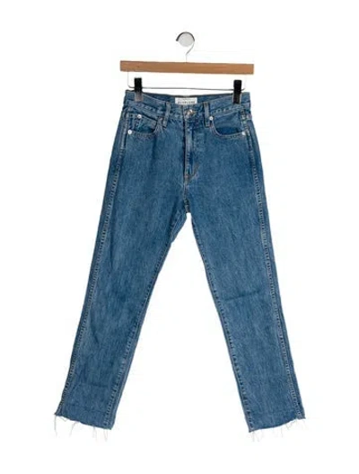 Pre-owned Slvrlake Mid-rise Straight Leg Jeans In Blue