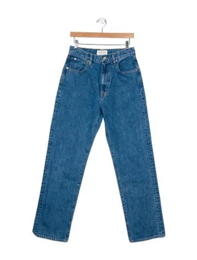 Pre-owned Slvrlake Mid-rise Straight Leg Jeans In Blue