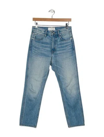 Pre-owned Slvrlake Mid-rise Straight Leg Jeans In Blue