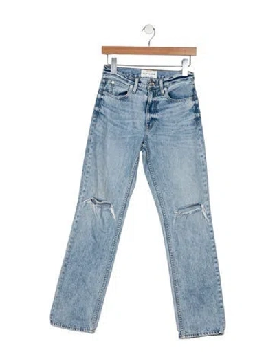 Pre-owned Slvrlake Mid-rise Straight Leg Jeans In Blue