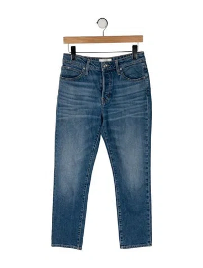 Pre-owned Slvrlake Mid-rise Straight Leg Jeans In Blue