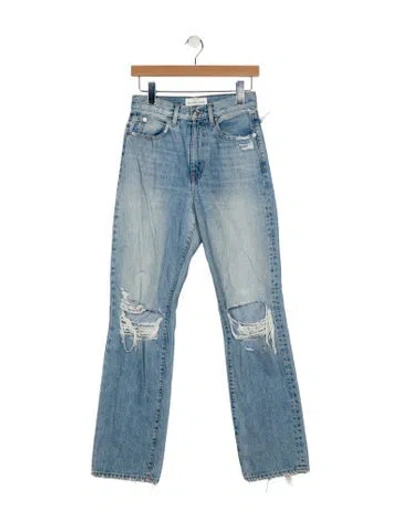 Pre-owned Slvrlake Mid-rise Straight Leg Jeans In Blue