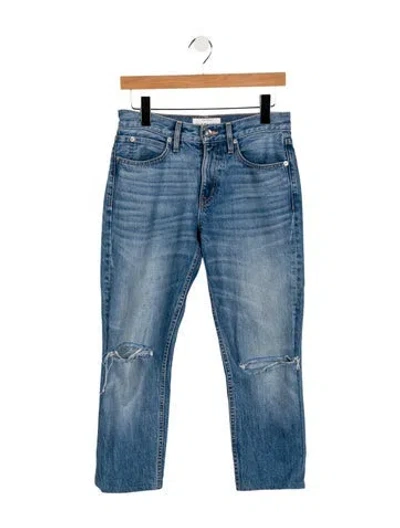Pre-owned Slvrlake Mid-rise Straight Leg Jeans In Blue