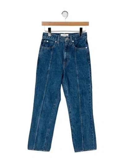 Pre-owned Slvrlake Mid-rise Straight Leg Jeans In Blue